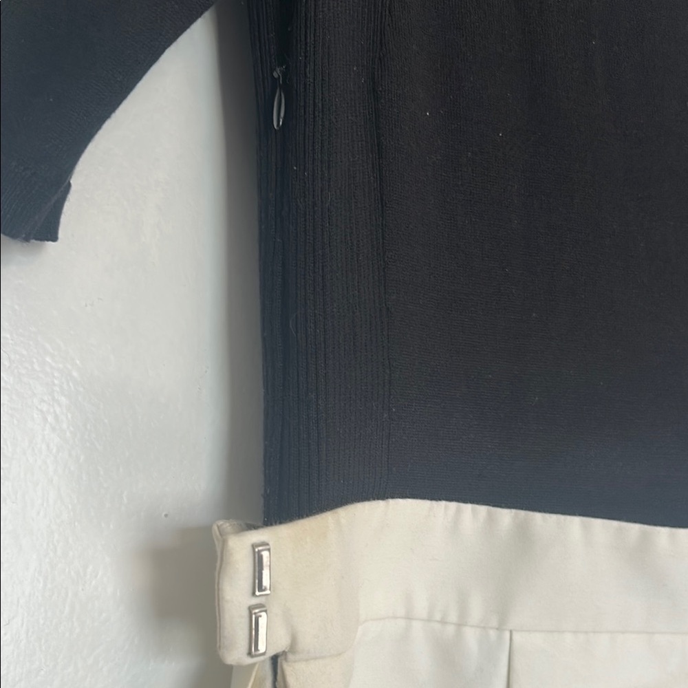 HALSTON - Elegant Black and Cream Skirt - Picture 6 of 6